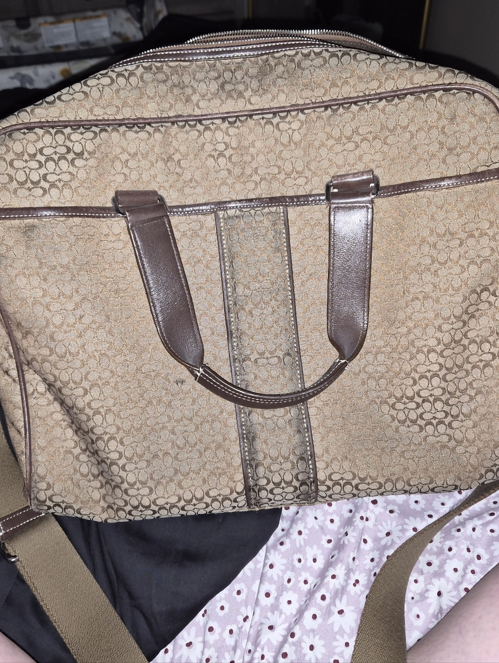Coach Brown Signature Canvas Laptop Briefcase - Picture 3 of 7